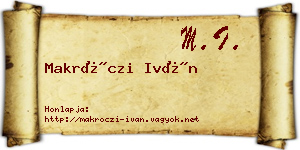 Makróczi Iván névjegykártya